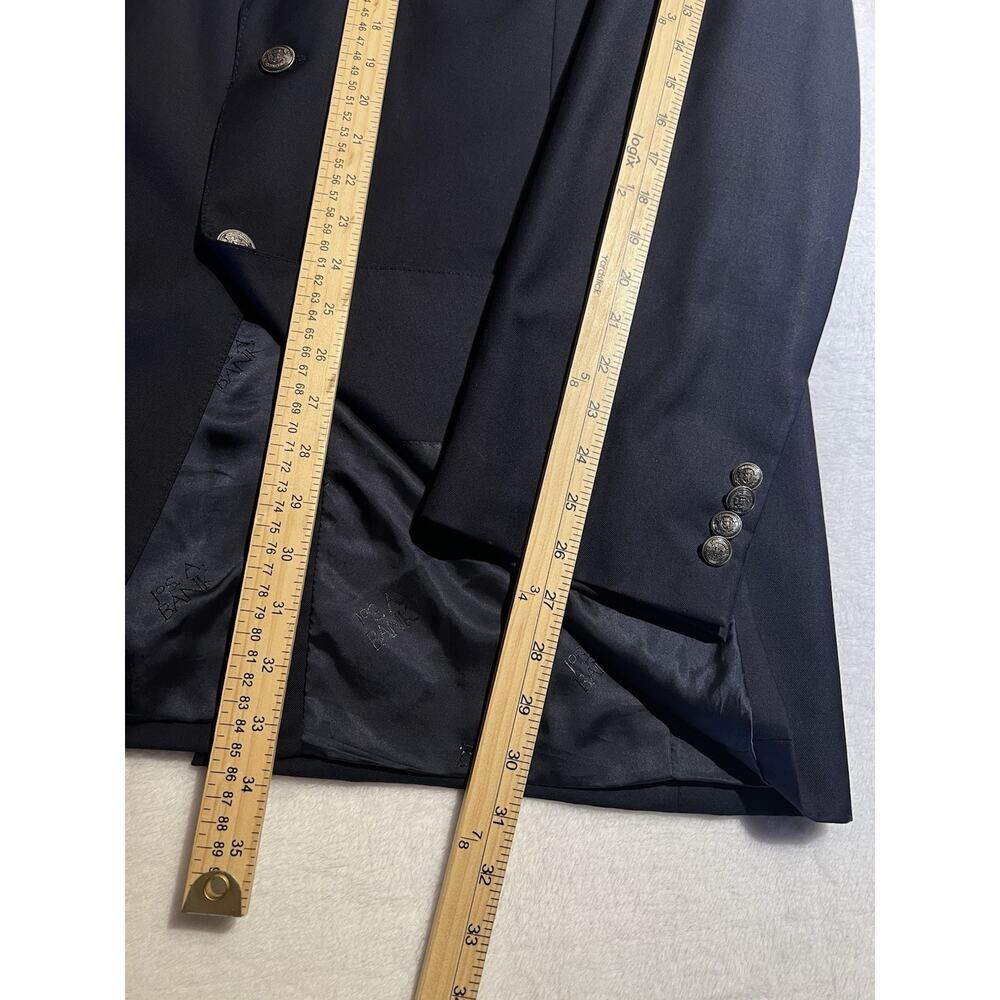 Jos A Bank Signature Gold Men's 46L Navy Blue Blazer Antique Silver Tone Buttons - Picture 15 of 16